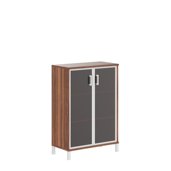 Шкаф средний со стеклянными дверьми в AL-рамке B 420.7 900х450х1286 BORN