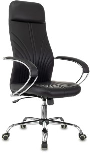 Кресло руководителя Бюрократ CH-610SL черный эко.кожа крестов. металл хром пластик черный