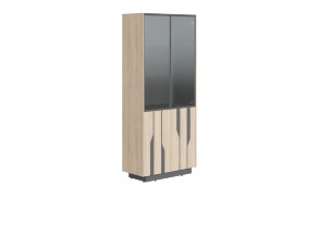 Шкаф шир. выс. с комбинированными дверями СФ-574305 Дуб светлый/Белый премиум 900х430х2100 LINE