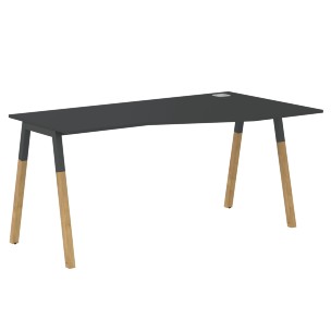 Стол FCT 1567(R) Белый Премиум/Белый-Бук 1580х900(670)х733 FORTA