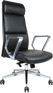 Кресло руководителя ЛОНДОН ЛЮКС чёрная экокожа