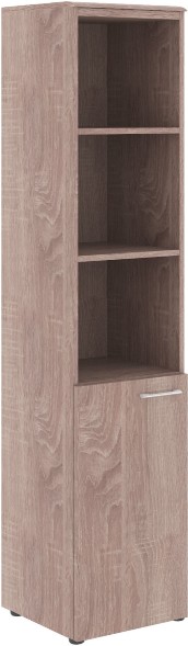 Шкаф колонка с глухой малой дверью (L) и топом WHC 42.5(L) Дуб Сонома 432х432х1949 WAVE