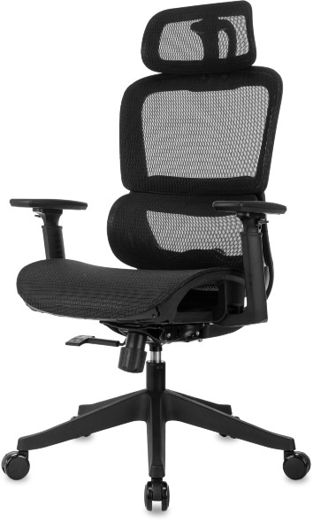 Кресло руководителя Бюрократ 831 черный сетка с подголов. крестов. пластик