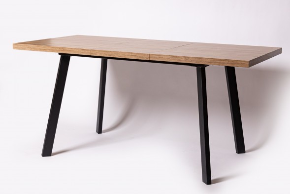 Стол раздвижной HAGEN 120, Дуб Канзас/Коричневый/Черный Текстурный