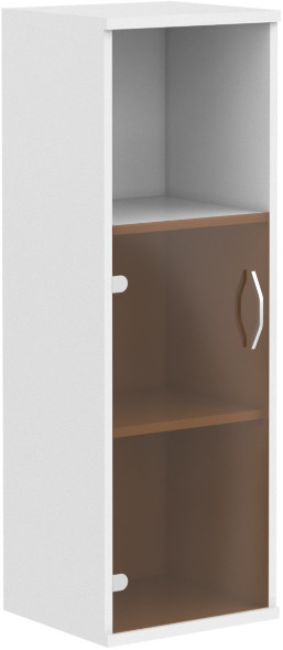 Шкаф колонка с малой стеклянной дверью СУ-2.2 Белый 406*365*1200